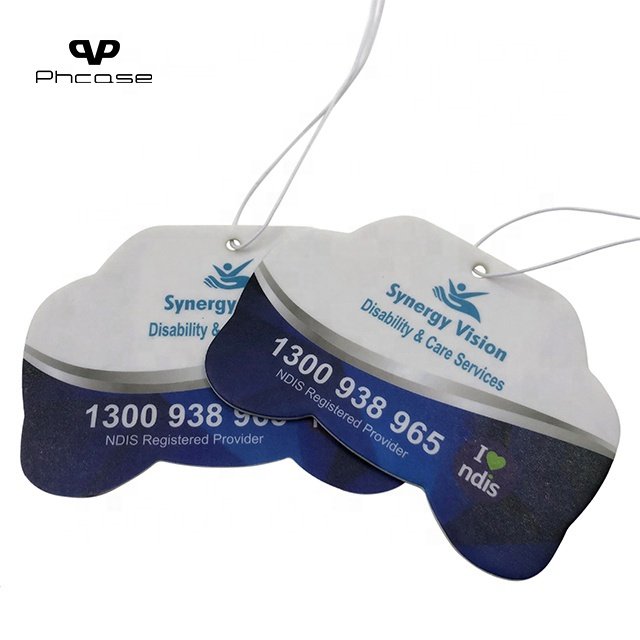 Customized promotional Custom Air Freshener Car Perfume Hanging Freshener Paper Trees Logo Black scent Car Air Freshener