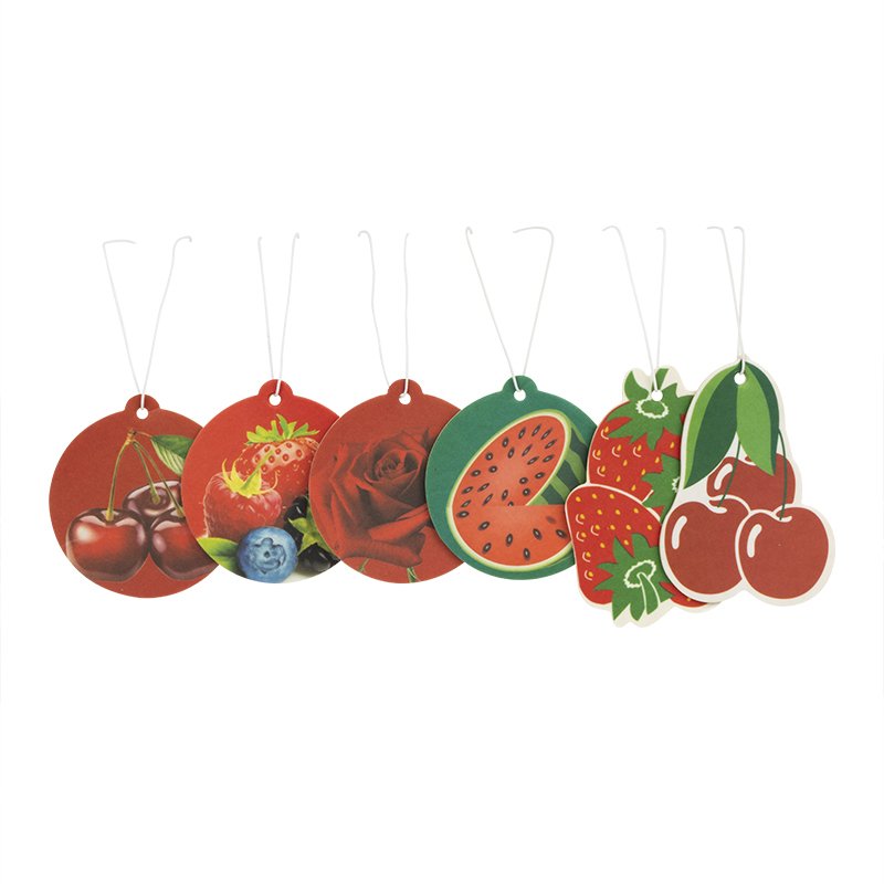 Bulk Absorbent Cotton Paper eco-friendly custom cardboard shape tree hanging fruit car air fresheners air freshener for car