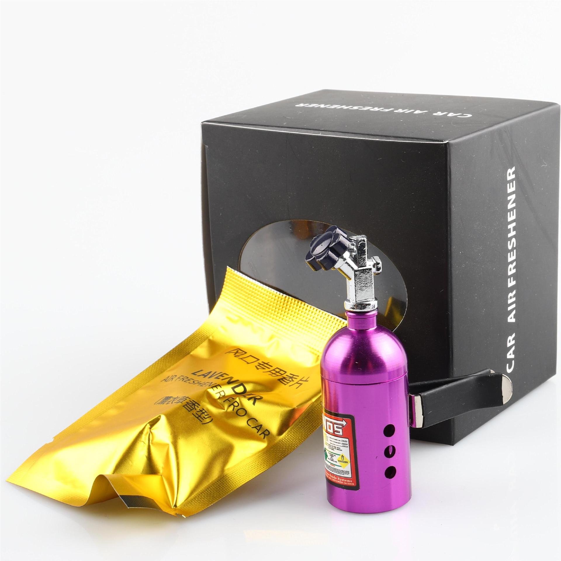 Car Air Freshener Blue Billet Aluminium Nitrogen Bottle Scent Boxed Perfume Refill Freshener Car Air Vent Clip