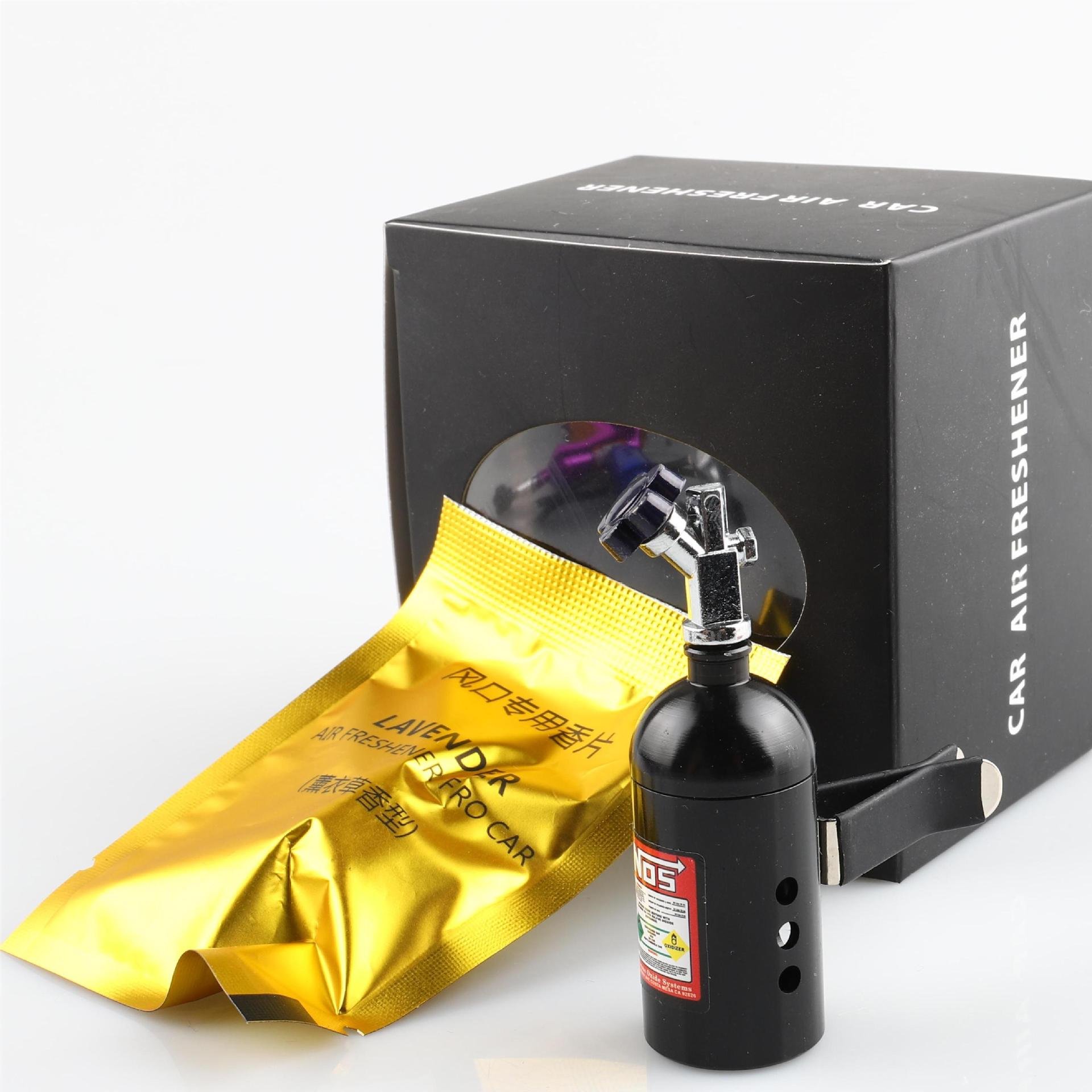 Car Air Freshener Blue Billet Aluminium Nitrogen Bottle Scent Boxed Perfume Refill Freshener Car Air Vent Clip