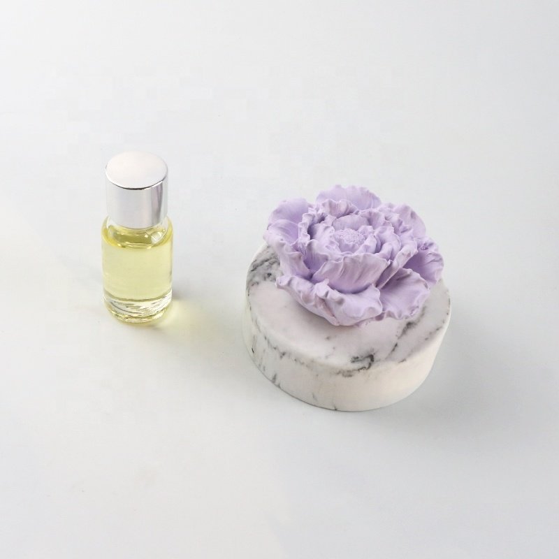 Home Decoration Car Air Freshener Peony Flower Aroma Plaster Fragrance Scented Porcelain Essential Oil Diffuser
