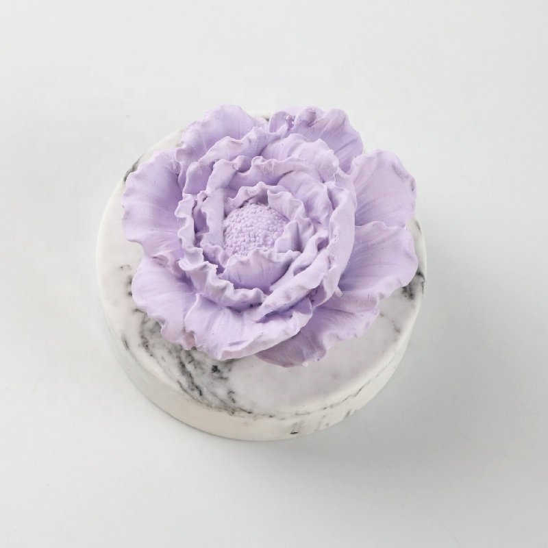 Home Decoration Car Air Freshener Peony Flower Aroma Plaster Fragrance Scented Porcelain Essential Oil Diffuser