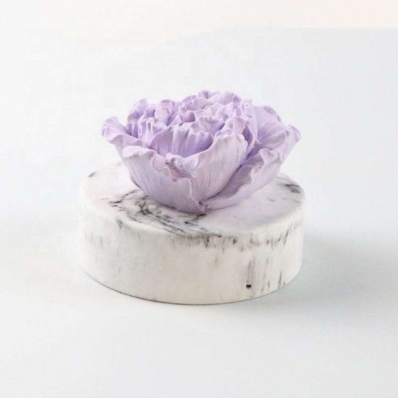 Home Decoration Car Air Freshener Peony Flower Aroma Plaster Fragrance Scented Porcelain Essential Oil Diffuser