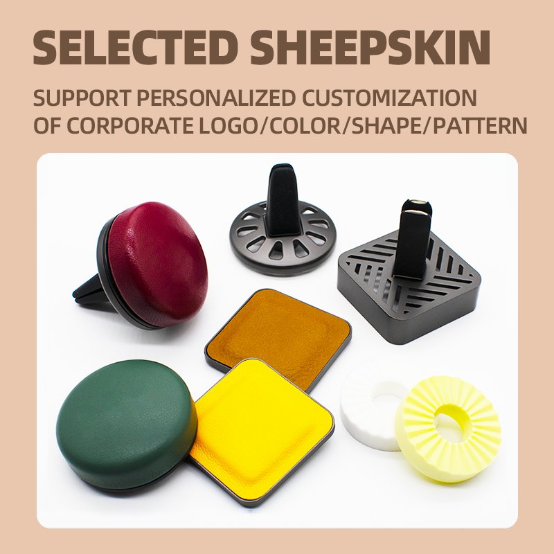 Custom Logo Luxury Leather Scent Diffuser Fragrance Perfume Vent Clip Car Air Freshener With Logo