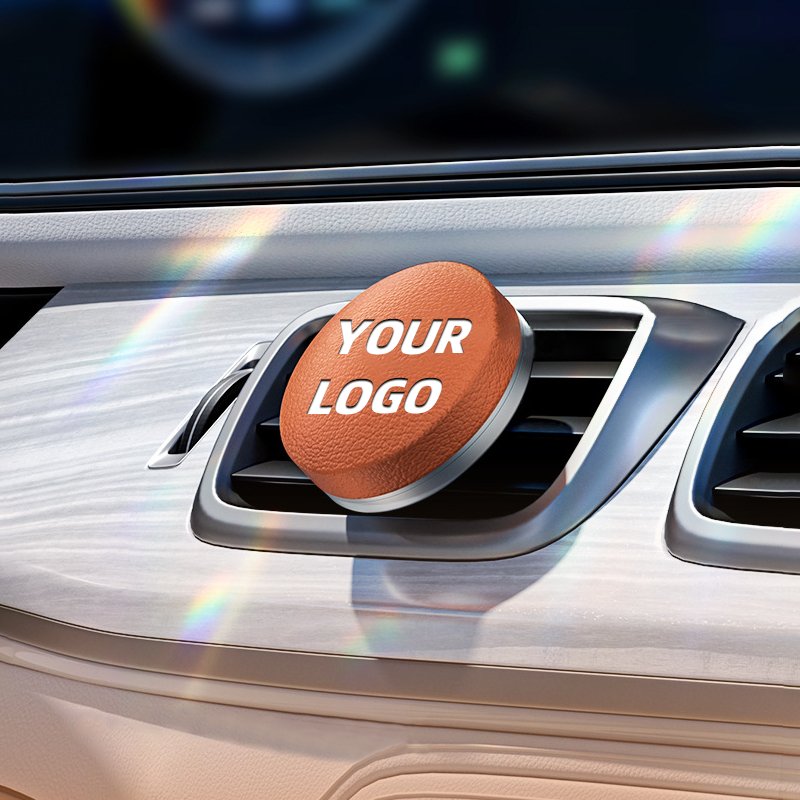 Custom Logo Luxury Leather Scent Diffuser Fragrance Perfume Vent Clip Car Air Freshener With Logo