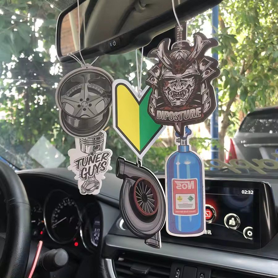 Personalized hanging car fragrance diffuser multiple design car air freshener with logo paper perfume for car