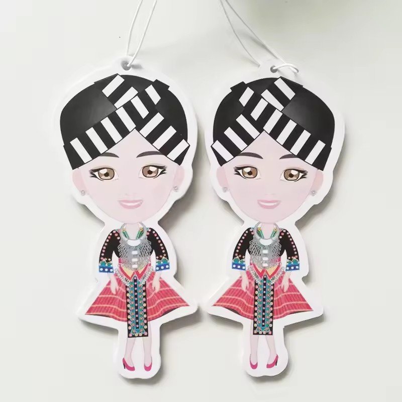 Personalized hanging car fragrance diffuser multiple design car air freshener with logo paper perfume for car