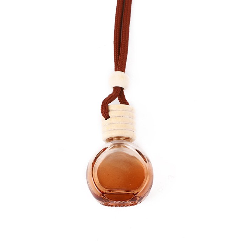 8ml 10ml Frosted Glass Diffuser Bottles Empty Car Hanging Pendant Essential Oil Vials Car Perfume Bottle with Wooden Cap