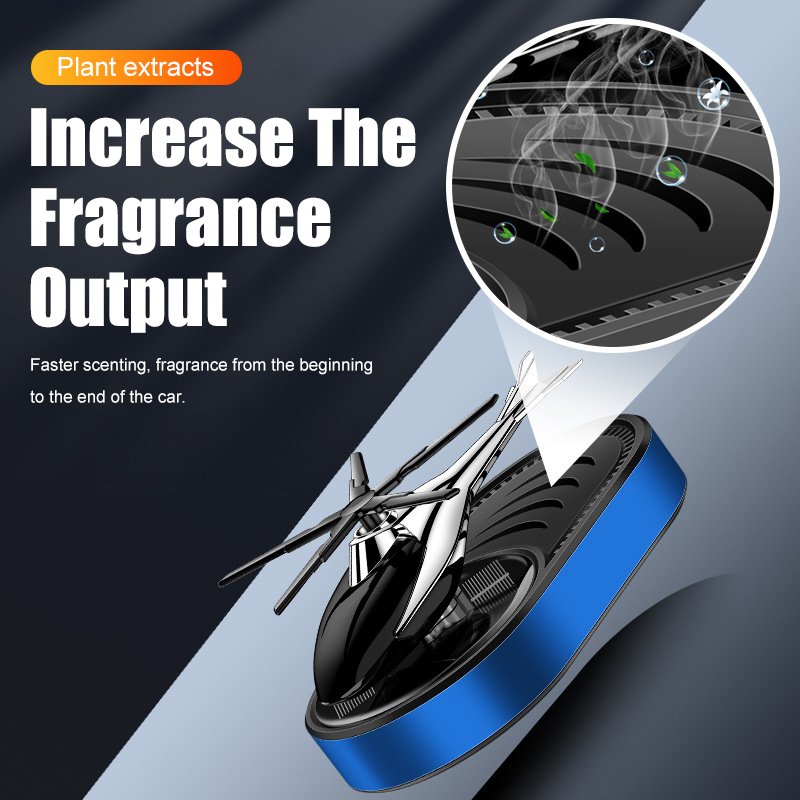 New Design Metal Solar Helicopter Luxury Rotate Aromatherapy Decoration helicopter Car Freshener Perfume interior Accessories