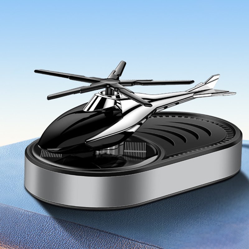 New Design Metal Solar Helicopter Luxury Rotate Aromatherapy Decoration helicopter Car Freshener Perfume interior Accessories