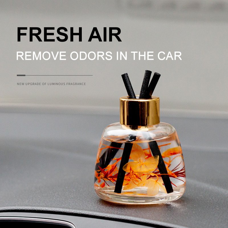Custom Private Label 120ml Car Air Freshener Lasting Lavender Fragrance Scent Stick Reed Diffuser Set With Dried Flower
