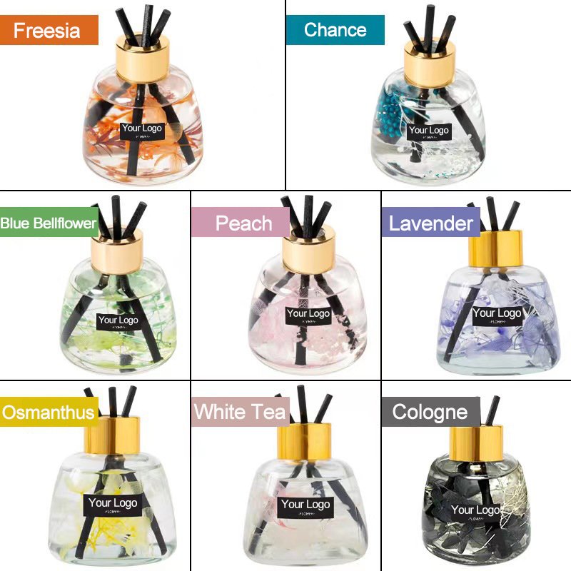 Custom Private Label 120ml Car Air Freshener Lasting Lavender Fragrance Scent Stick Reed Diffuser Set With Dried Flower