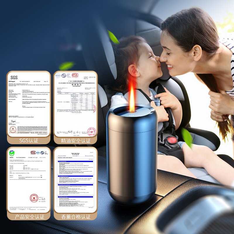 Hot Sale Car Air Fresheners Wholesale Car Aroma Scent Diffuser Machine Flame Portable Aroma Diffuser