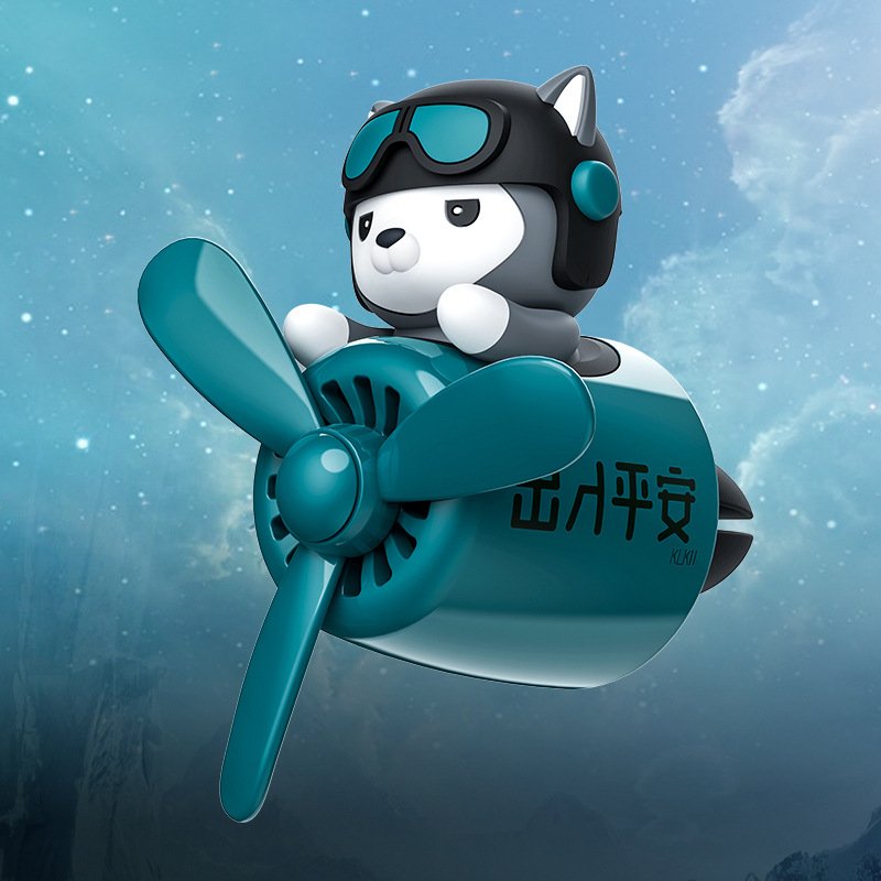 2024 Cute Husky series Rotating Propeller car Freshener Perfume Aromatherapy Clip Fragrance Ornament