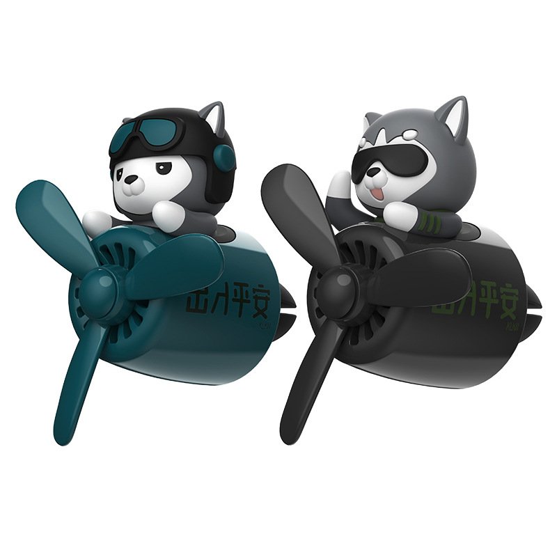 2024 Cute Husky series Rotating Propeller car Freshener Perfume Aromatherapy Clip Fragrance Ornament