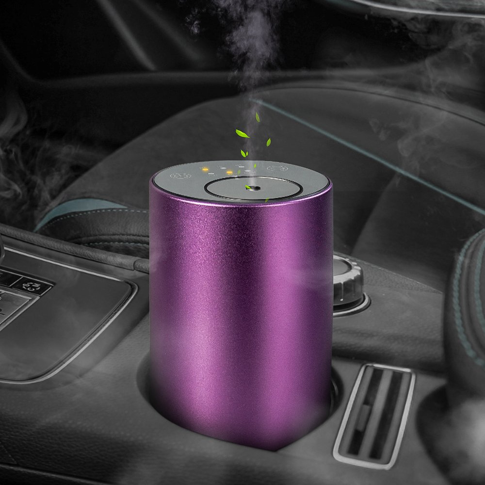 SCENTCARES Small Luxury Purple Usb Mist Essential Oil Car Air Freshener Perfume Diffuser Humidifier Custom Wholesale
