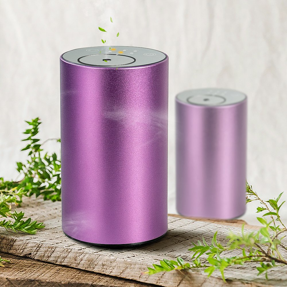 SCENTCARES Small Luxury Purple Usb Mist Essential Oil Car Air Freshener Perfume Diffuser Humidifier Custom Wholesale