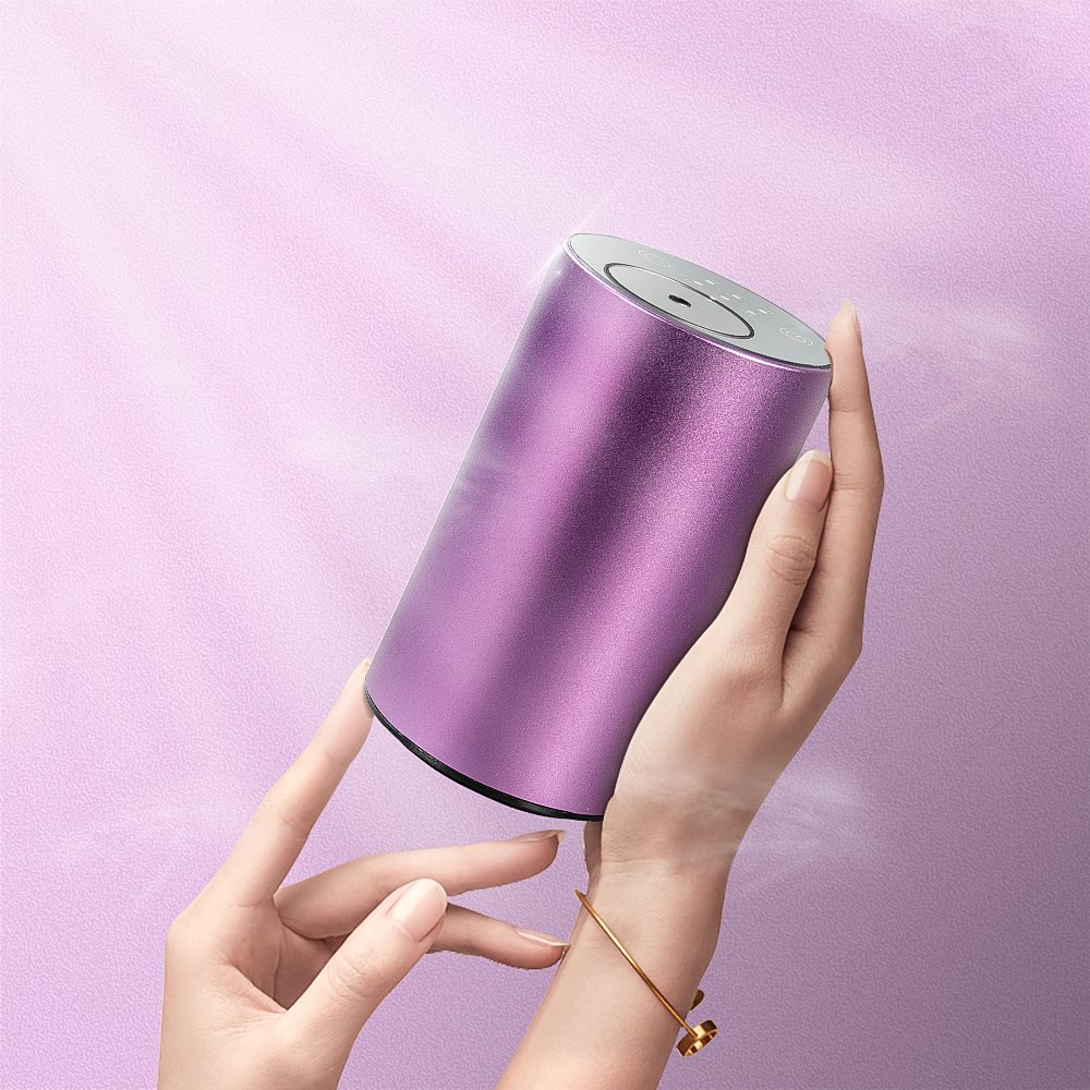 SCENTCARES Small Luxury Purple Usb Mist Essential Oil Car Air Freshener Perfume Diffuser Humidifier Custom Wholesale
