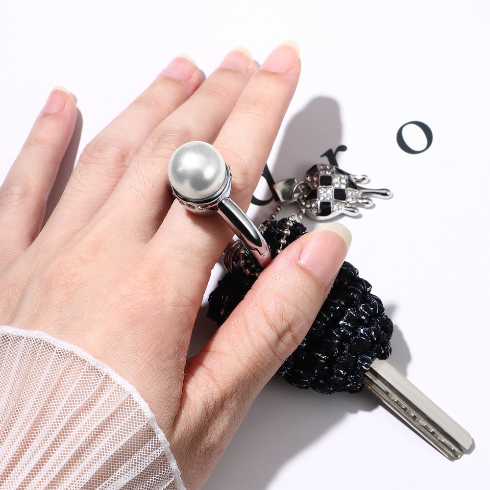 Fashion Large Pearl Keychain For Women's Car Keyring Pendant Statement Tote personalized Hanging Ornament car key chain