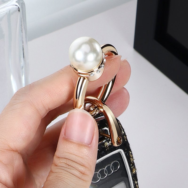 Fashion Large Pearl Keychain For Women's Car Keyring Pendant Statement Tote personalized Hanging Ornament car key chain