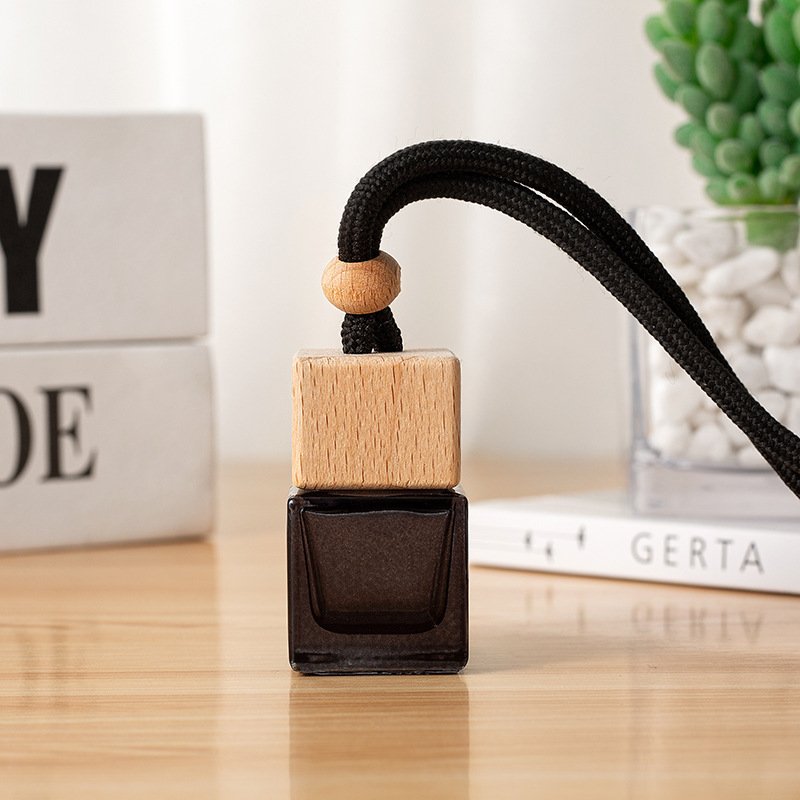 Square color frosted perfume bottle pendant car perfume essential oil bottle air freshener rearview mirror diffuser bottle