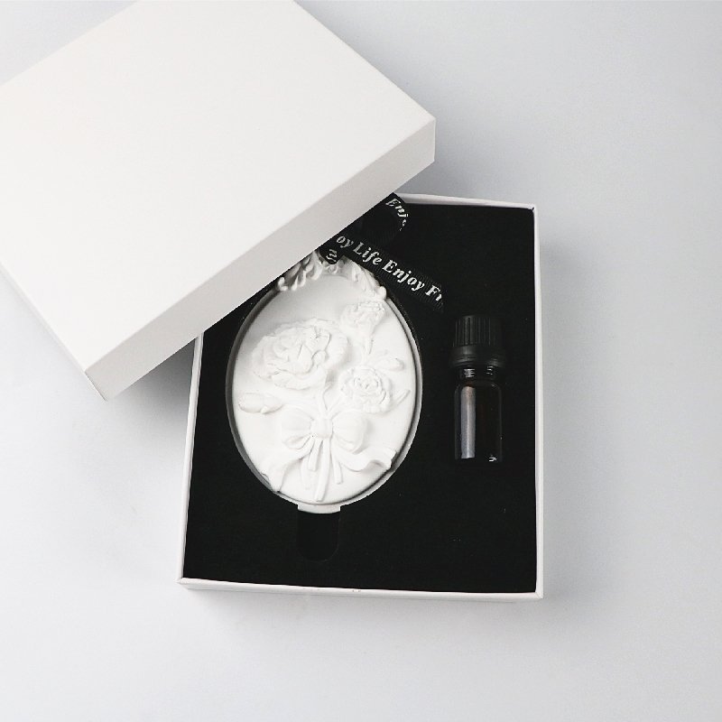 Decorative Home Car Hanging Air Freshener Scented Stone Ceramic Aroma Flower Stone Fragrance Plaster Essential Oil Diffuser