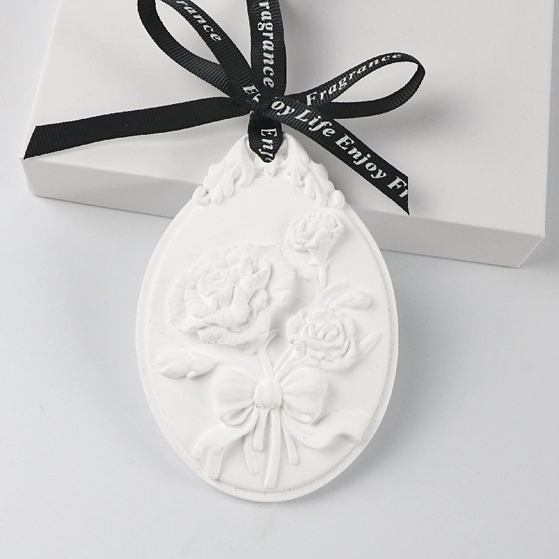 Decorative Home Car Hanging Air Freshener Scented Stone Ceramic Aroma Flower Stone Fragrance Plaster Essential Oil Diffuser