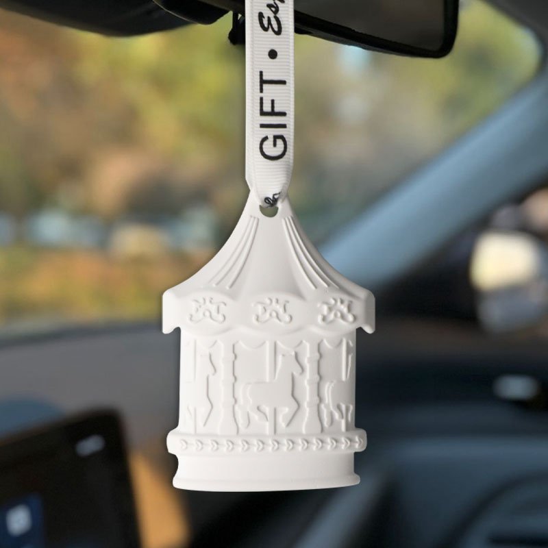 Wholesale Stocked Hanging Car Wardrobe Aroma Flower Air Freshener Scented Ceramic Porcelain Fragrance Essential Oil Diffuser