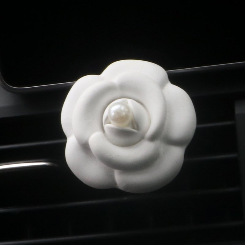 Car Air Freshener Aroma Ceramic Flower Shaped Stone Essential Oil Diffuser Vent Clip Interior Perfume Decoration
