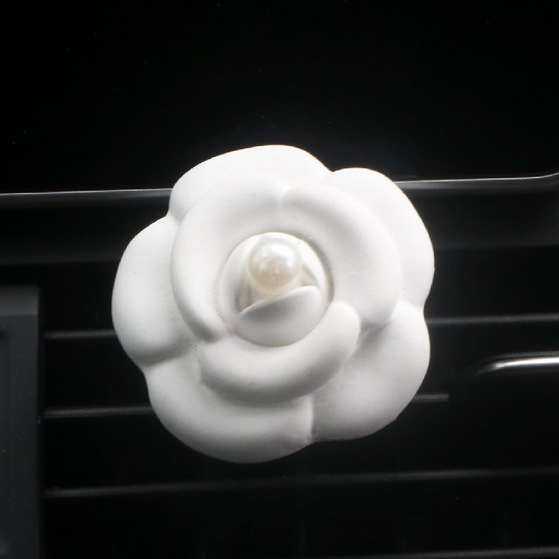 Car Air Freshener Aroma Ceramic Flower Shaped Stone Essential Oil Diffuser Vent Clip Interior Perfume Decoration