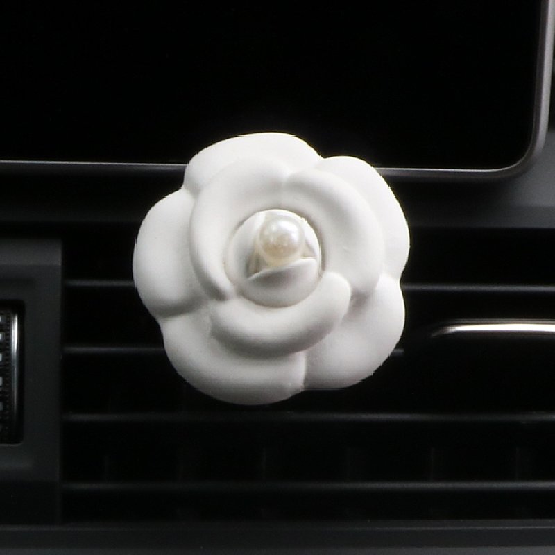 Car Air Freshener Aroma Ceramic Flower Shaped Stone Essential Oil Diffuser Vent Clip Interior Perfume Decoration