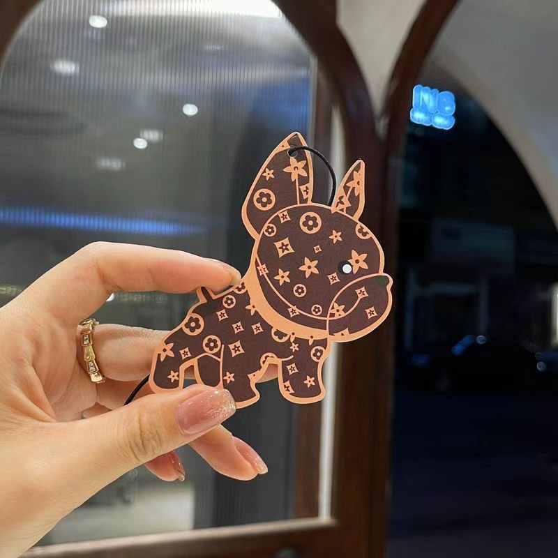 Custom suspension French Fighting Dog car air freshener Custom paper air freshener Customized car air freshener