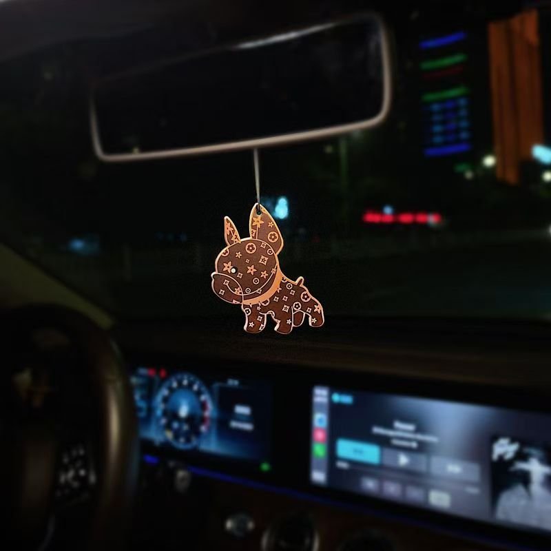 Custom suspension French Fighting Dog car air freshener Custom paper air freshener Customized car air freshener