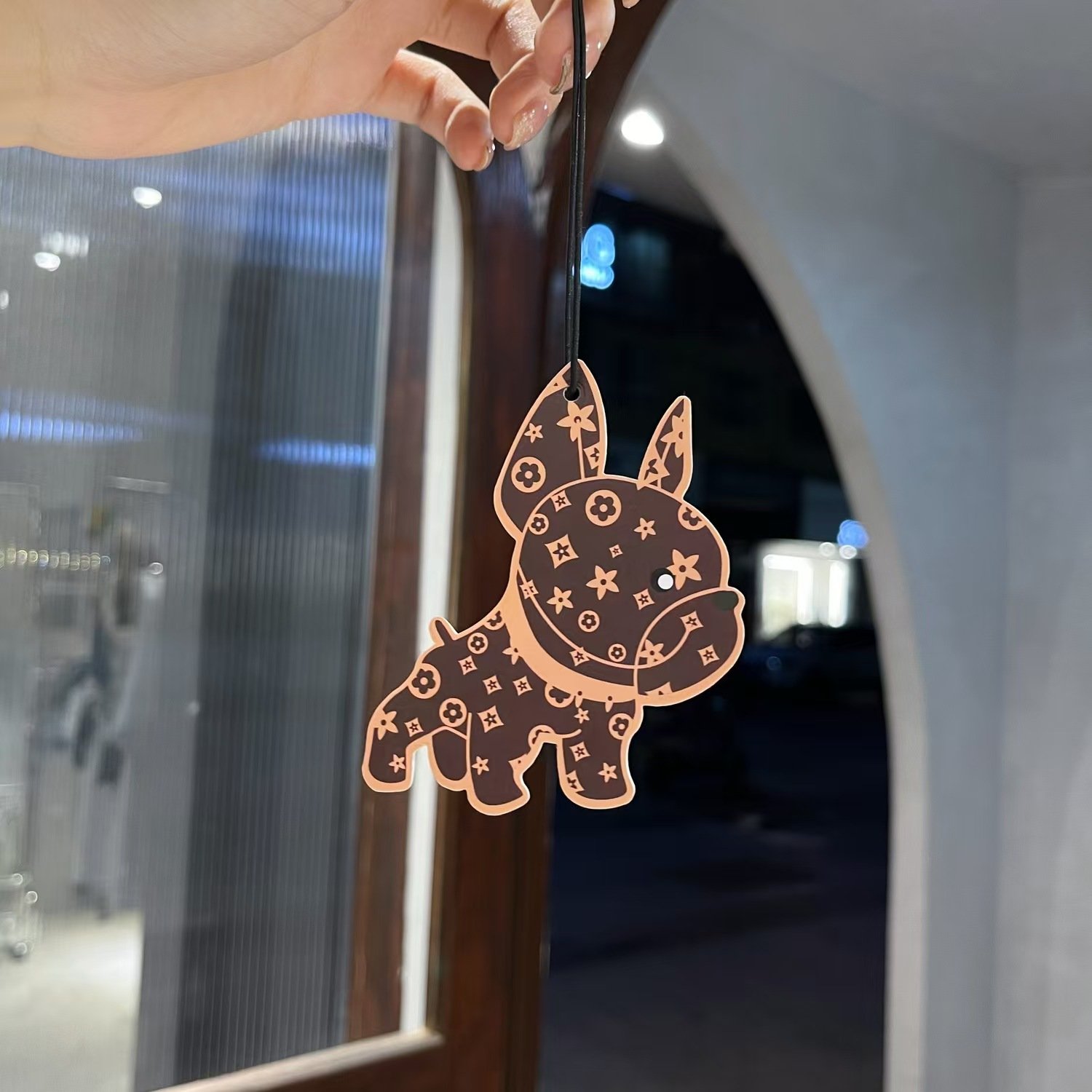Custom suspension French Fighting Dog car air freshener Custom paper air freshener Customized car air freshener