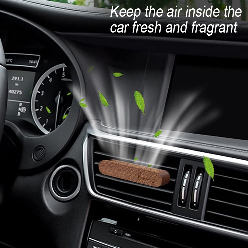Hot Car Accessories Wooden Fragrance Clip On Car Diffuser Aromatherapy Aluminum Alloy Vent Clip Car Air Freshener Refill