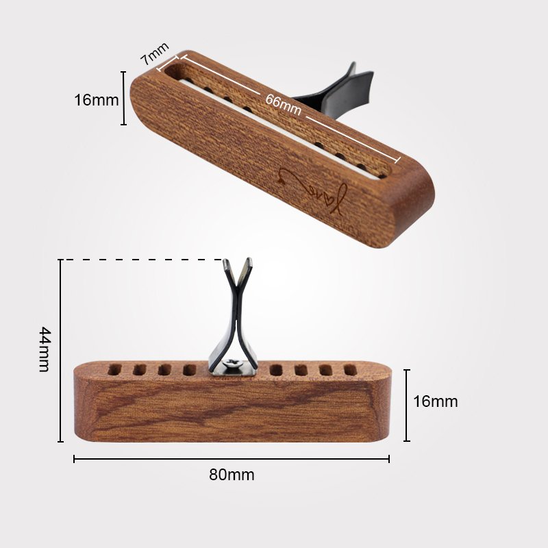Hot Car Accessories Wooden Fragrance Clip On Car Diffuser Aromatherapy Aluminum Alloy Vent Clip Car Air Freshener Refill