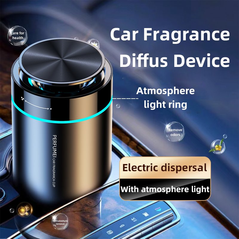 fancy car air freshener luxury alloy perfume electric fragrance aroma diffuser solid balm ointment cup with color ambient light