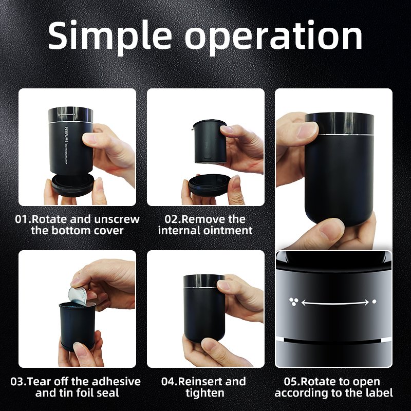 fancy car air freshener luxury alloy perfume electric fragrance aroma diffuser solid balm ointment cup with color ambient light