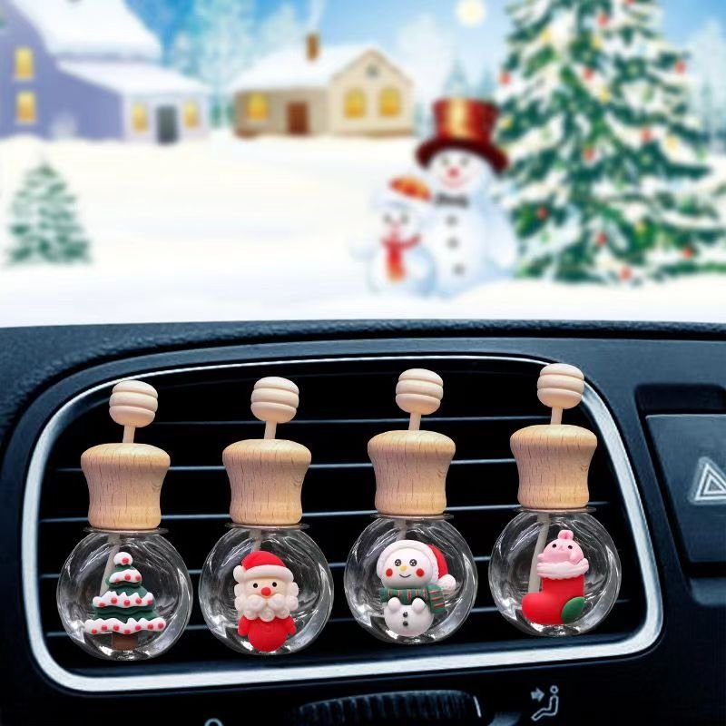 Christmas Car Outlet Air Freshener Resin Santa Claus Snowman Car Vent Perfume Clip Decoration For Gift