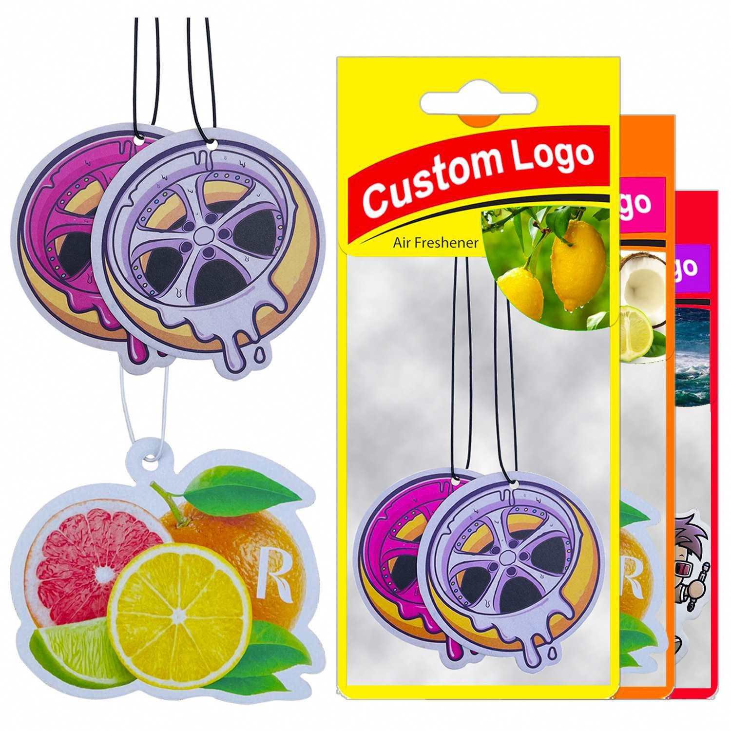 Personalized Sublimation Custom Logo Die Cut Luxury Paper Car Air Freshener Hanging With Logo