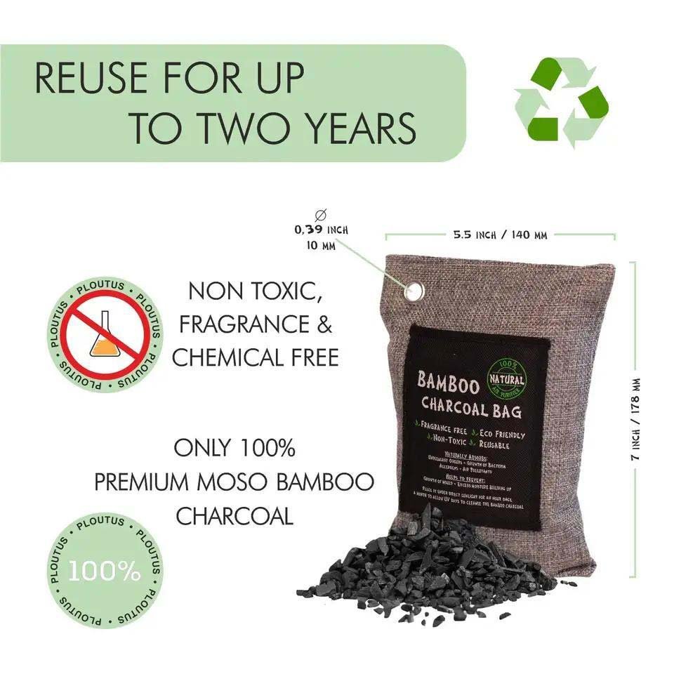 LEGREEN Bamboo Charcoal Air Purifying Bag Shoe Deodorizer Air Fresheners Refrigerator Odor Eliminator