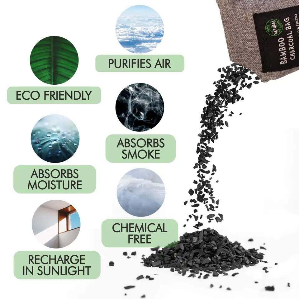 LEGREEN Bamboo Charcoal Air Purifying Bag Shoe Deodorizer Air Fresheners Refrigerator Odor Eliminator