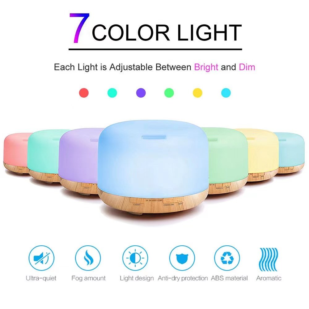 Electric Aroma Diffuser Air Freshener Cars 300ML 500ML Ultrasonic Cool Mist Maker Fogger LED Essential Oil Diffuser