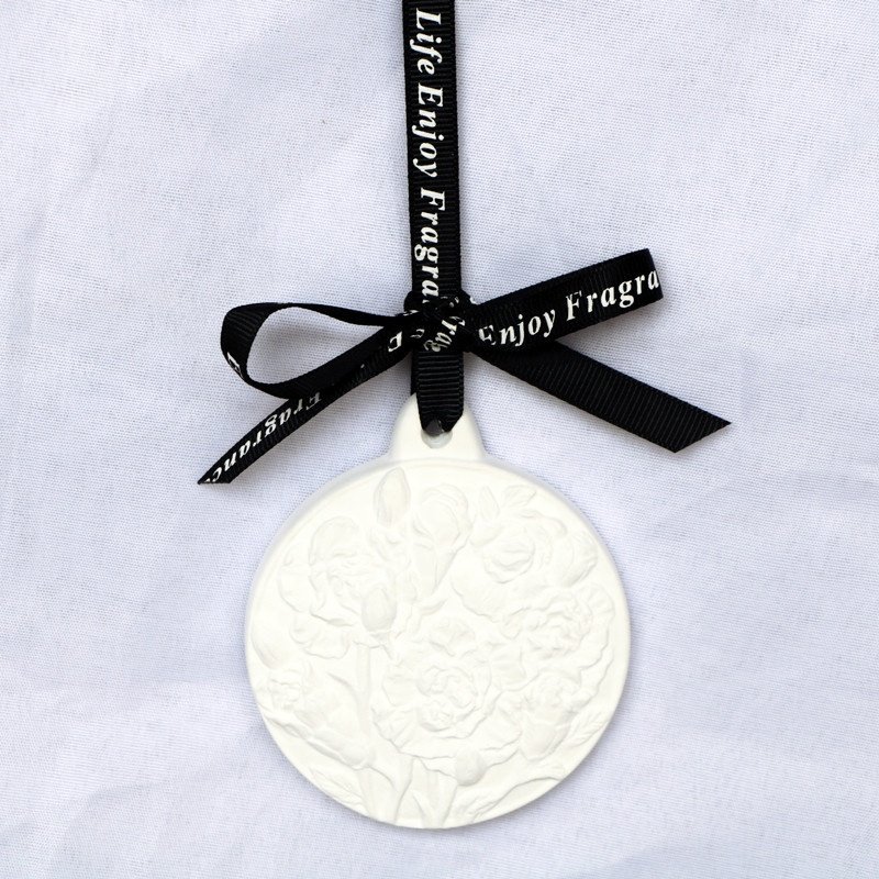 Round Lavender Design Scented Ceramic Aroma Plaster Porcelain Flower Fragrance Essential Oil Diffuser Hanging Car Air freshener