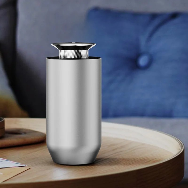 Silver Aroma DIffusers Bluetooth Connection Wireless Portable USB Essential Oil Scent Machine Waterless Car Aroma Diffusers