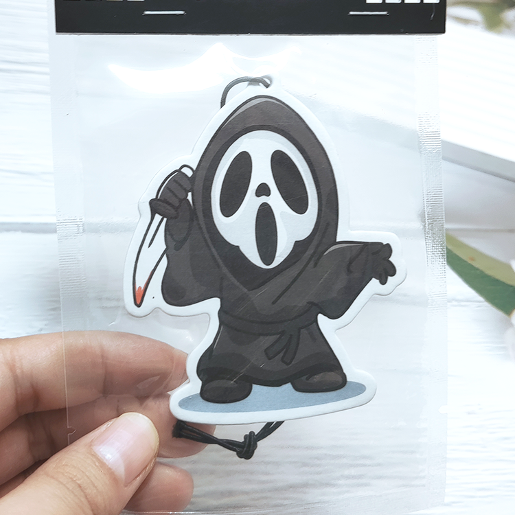 Customized Printing paper scented perfume logo car hanging cotton luxury car air freshener