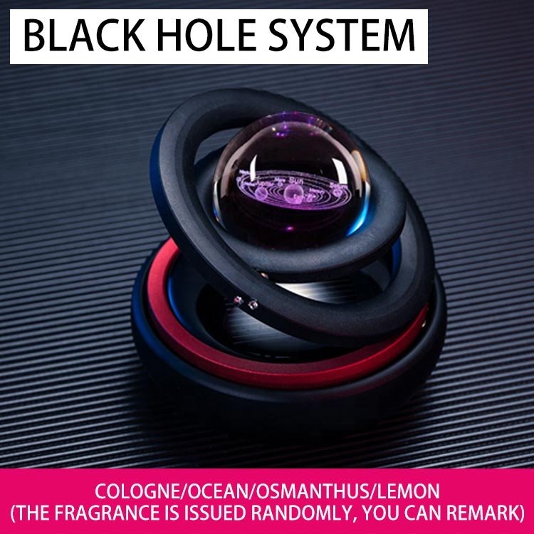 Solar Double Ring Suspension Rotation Design in Paper Material for Cologne Lemon Scent Refillable Car Air Freshener