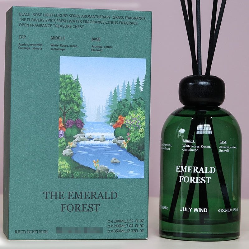 Luxury gift box Home Fragrance Glass Jar Air Fragrance Reed Diffuser With Rattan Sticks