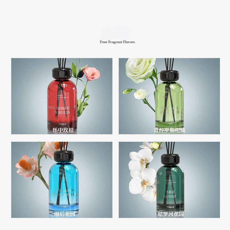 Luxury gift box Home Fragrance Glass Jar Air Fragrance Reed Diffuser With Rattan Sticks