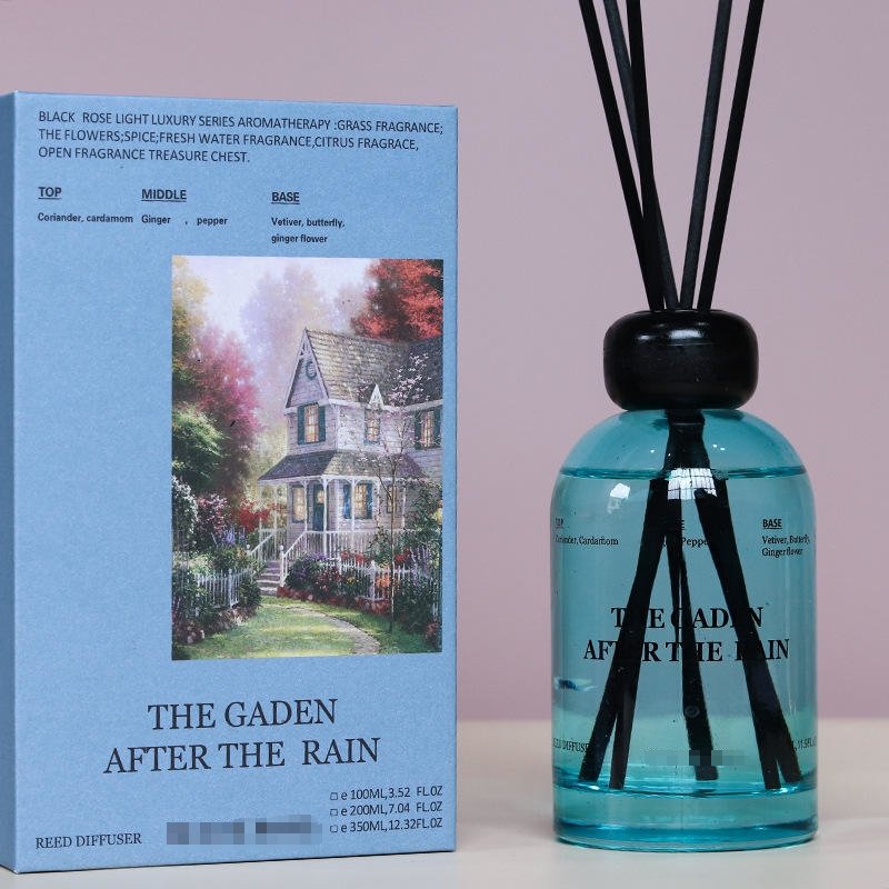 Luxury gift box Home Fragrance Glass Jar Air Fragrance Reed Diffuser With Rattan Sticks
